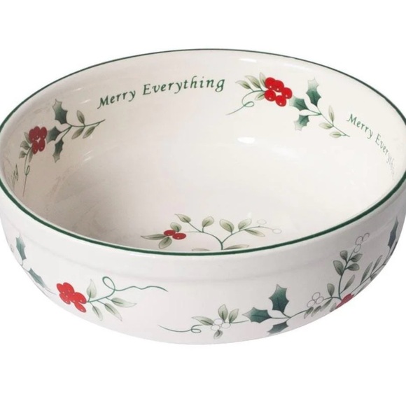 Pfaltzgraff Winterberry 7” Serving Bowl Merry Everything Holiday Christmas Candy - Picture 2 of 7
